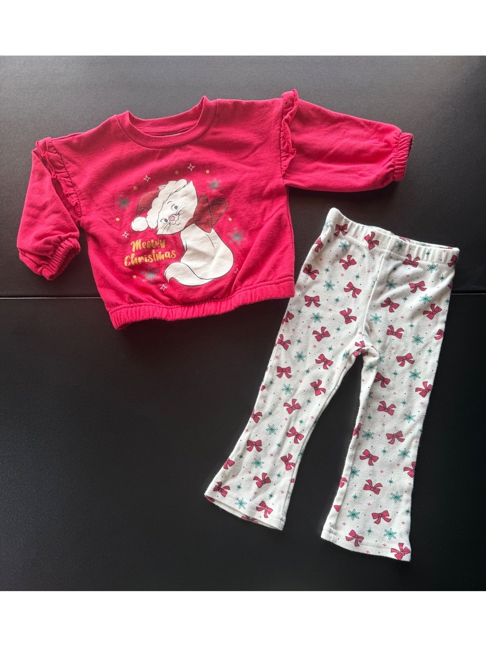 Disney Aristocats Marie Christmas Outfit 18M Meowy Christmas 2 Piece Set